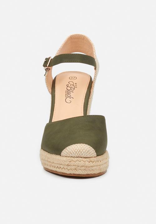 Miss Black - Hooked1 espadrille wedge - olive