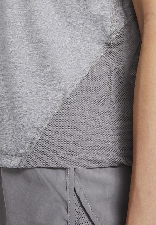 Nike - W Nike miler top short sleeve - grey 
