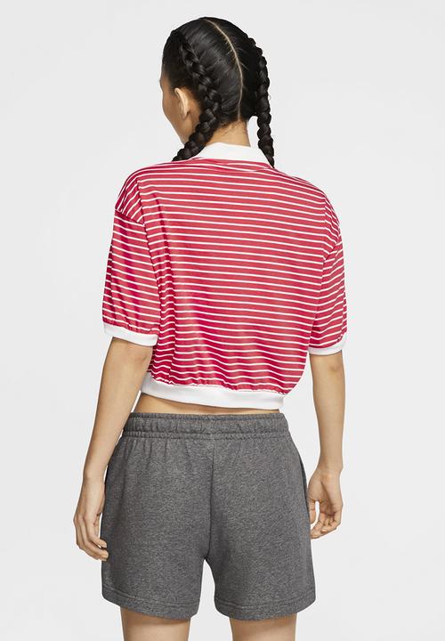 Nike - W nsw retro femme polo - red & white 