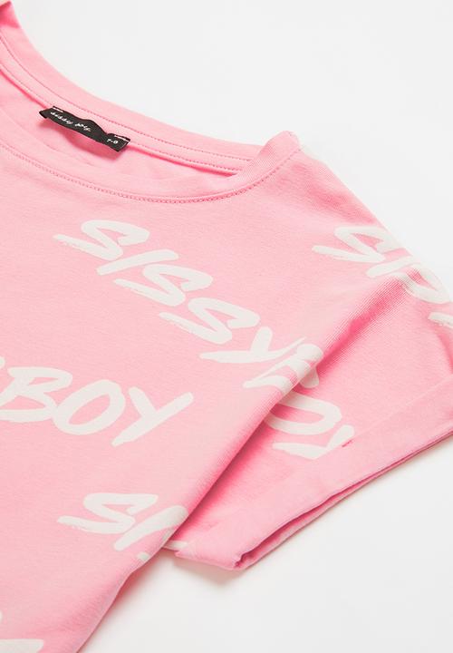 SISSY BOY - Sherbet stories boxy crop top - pink