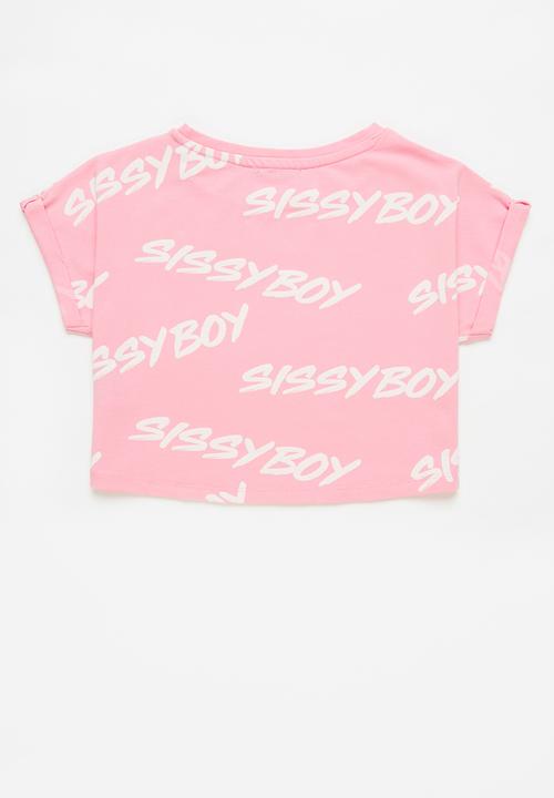 SISSY BOY - Sherbet stories boxy crop top - pink