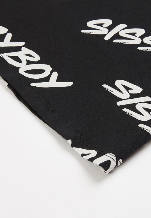 SISSY BOY - Sherbet stories boxy crop top - black
