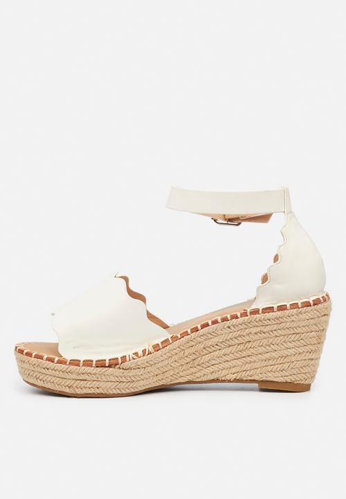 Miss Black - Jayda1 espadrille wedge - white