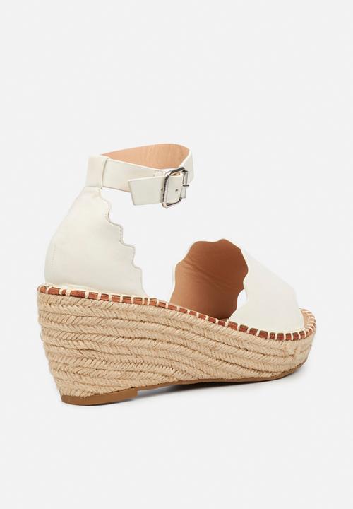 Miss Black - Jayda1 espadrille wedge - white
