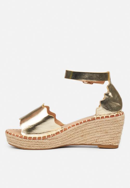 Miss Black - Jayda2 espadrille wedge - gold