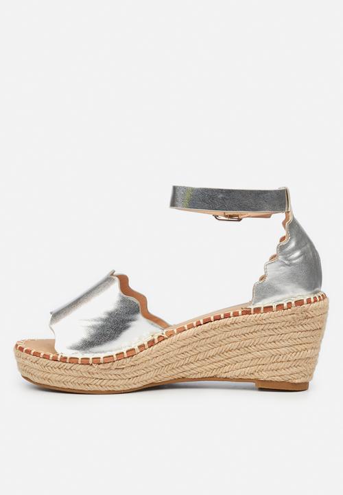 Miss Black - Jayda2 espadrille wedge - silver