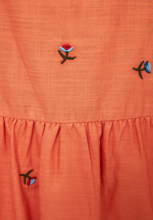 Trendyol - Embroidered dress - orange
