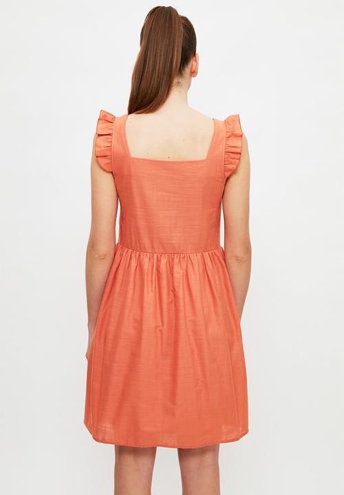Trendyol - Embroidered dress - orange