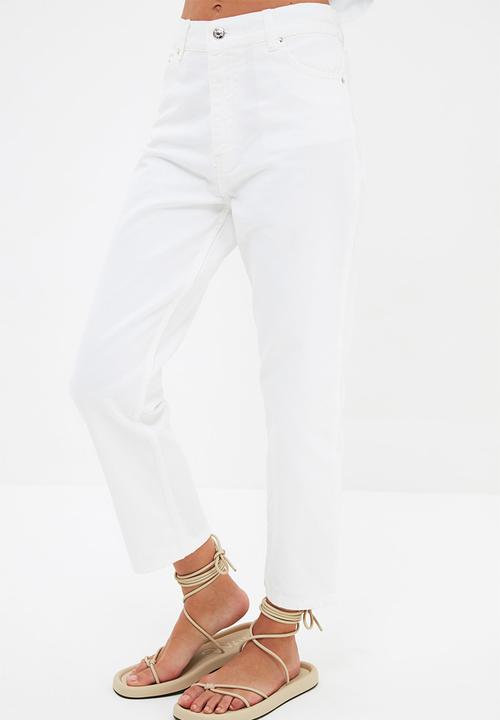 Trendyol - Elastic back waist jeans - white