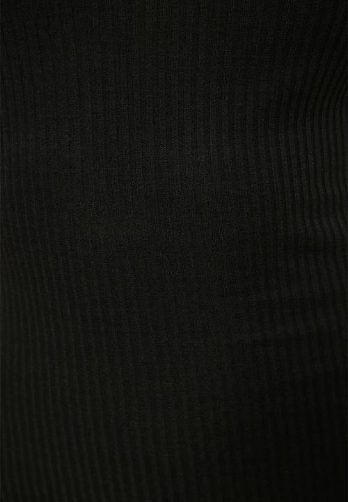 Trendyol - Square neck corduroy midi knitted dress - black