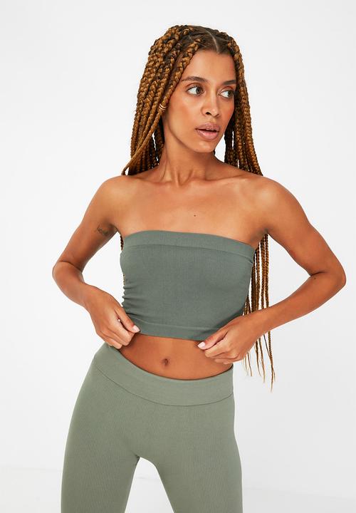 Trendyol - 2-pack seamless sports bra - black & khaki 