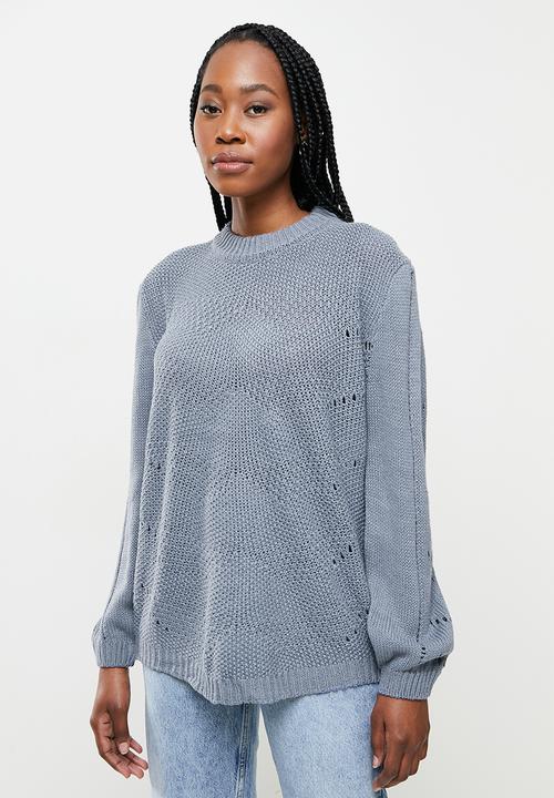 dailyfriday - Balloon sleeve jumper - blue