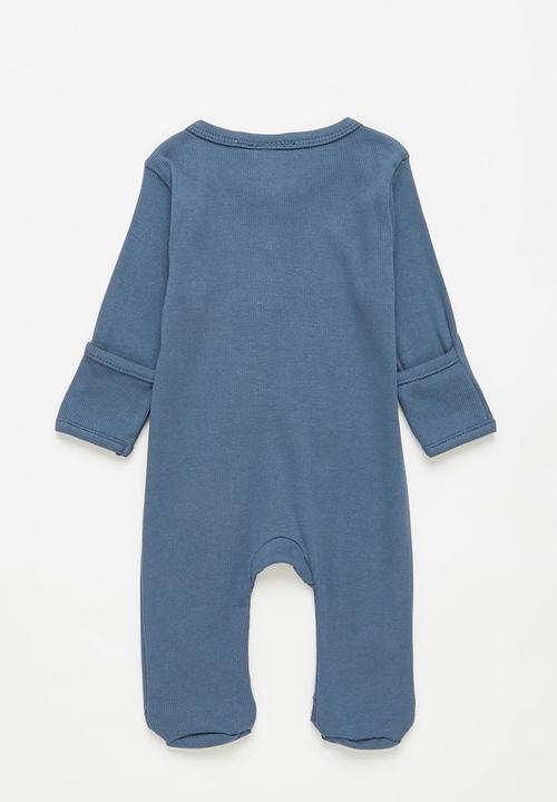 Pop Candy - Button up babygrow - blue