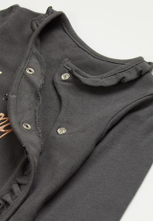 Pop Candy - Cuddles babygrow - charcoal