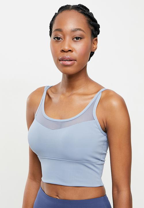 dailyfriday - Mesh insert crop top - light blue