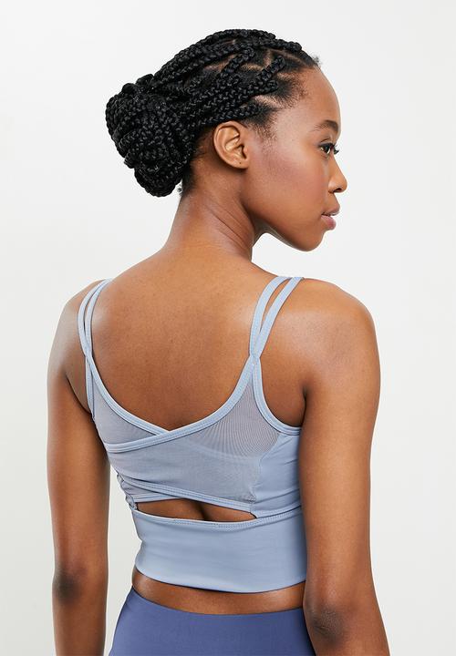 dailyfriday - Mesh insert crop top - light blue