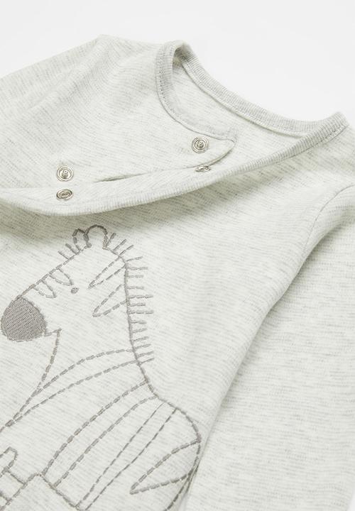 Pop Candy - Zebra babygrow - grey