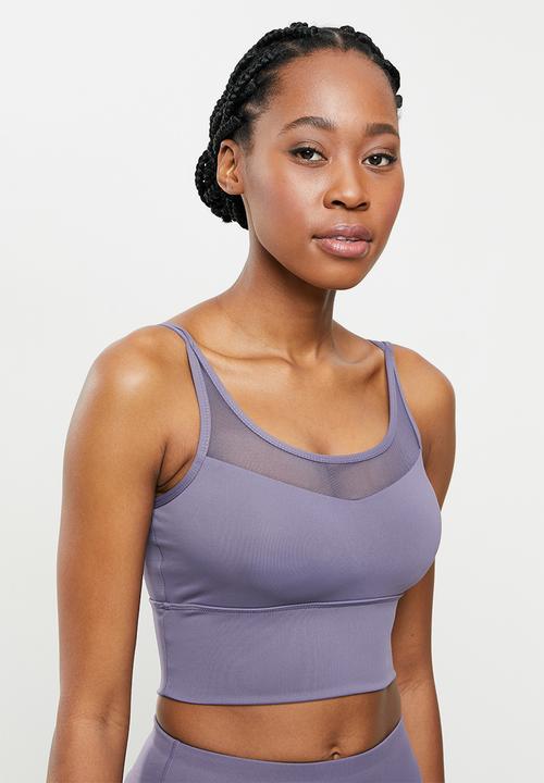 dailyfriday - Mesh insert crop top - purple