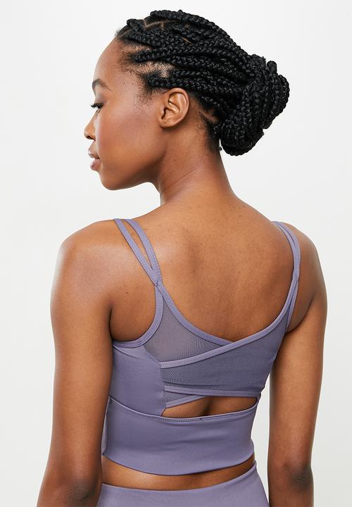 dailyfriday - Mesh insert crop top - purple