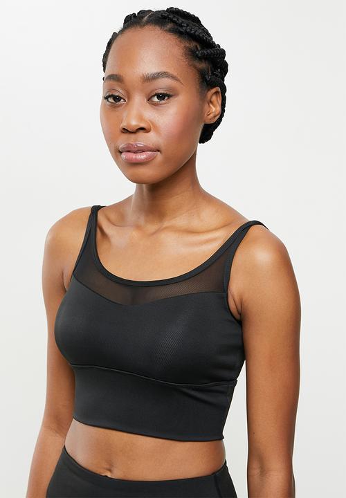 dailyfriday - Mesh insert crop top - black