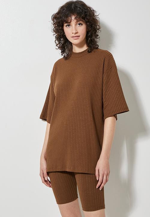 Superbalist - Rib tee - chocolate