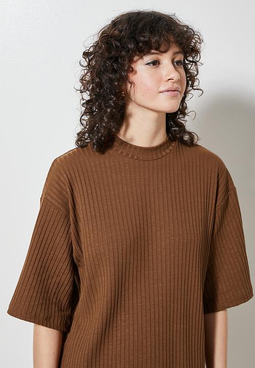 Superbalist - Rib tee - chocolate