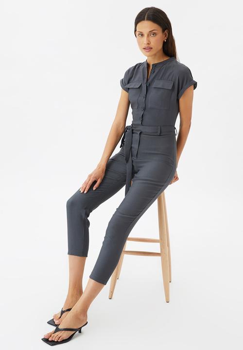 Trendyol - Belted jumpsuit  - anthracite