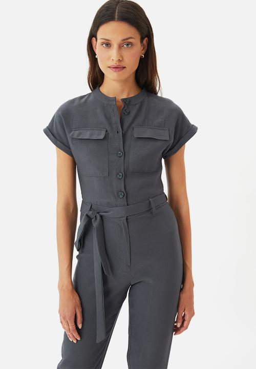 Trendyol - Belted jumpsuit  - anthracite