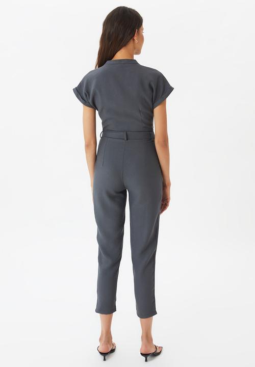 Trendyol - Belted jumpsuit  - anthracite