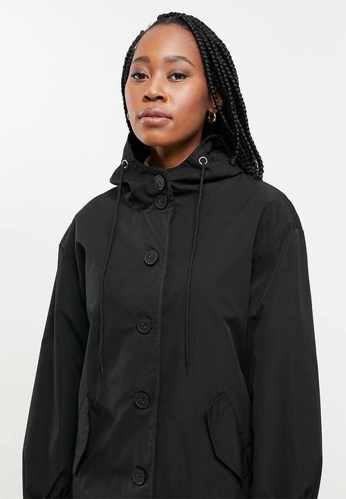 dailyfriday - Midi hooded parka - black
