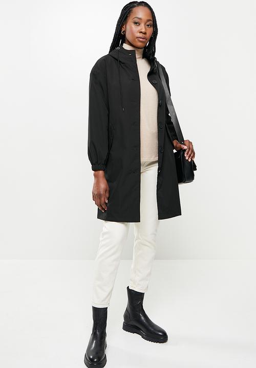 dailyfriday - Midi hooded parka - black