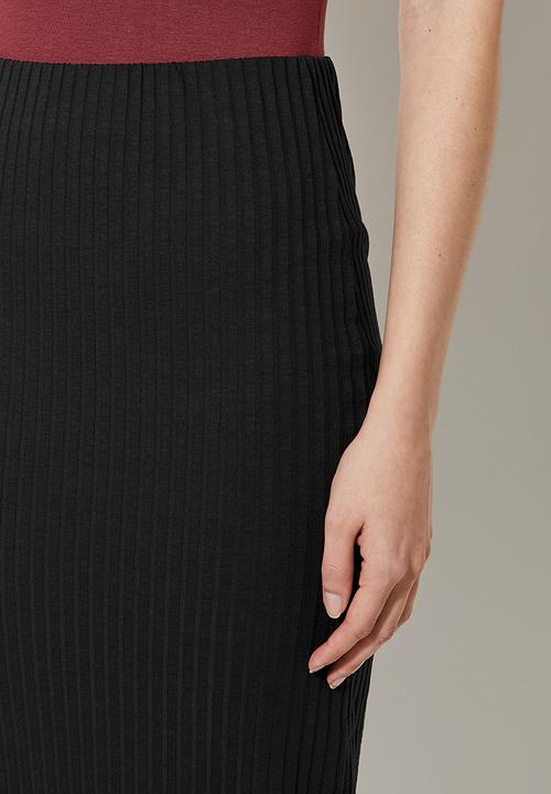 Superbalist - Rib bodycon skirt - black
