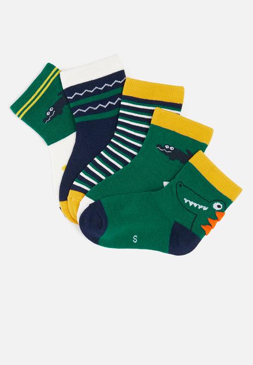 Pop Candy - 5 Pack socks - green & yellow