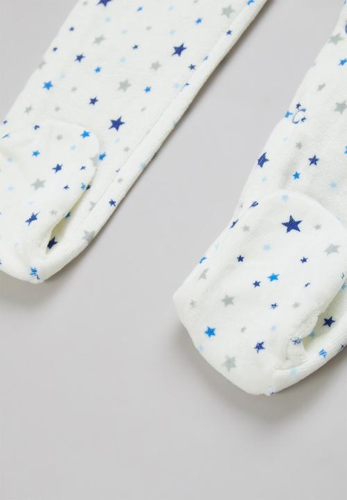 Pop Candy - Velvet sleepsuit - white & blue