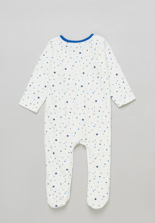 Pop Candy - Velvet sleepsuit - white & blue