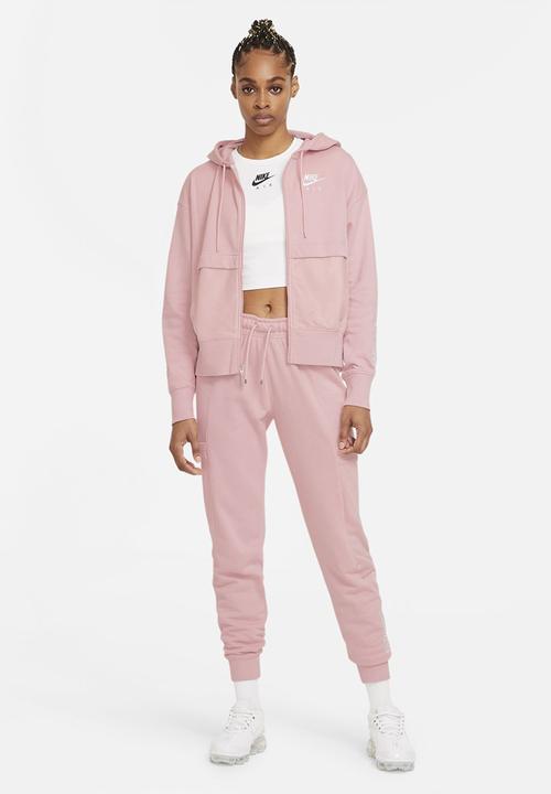 Nike - W nsw air pant flc mr - pink/white