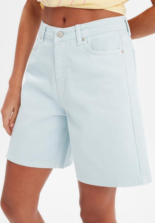 Trendyol - Long denim shorts  - blue