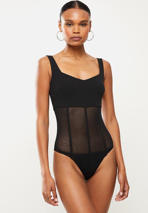 SISSY BOY - Caged bodysuit - black