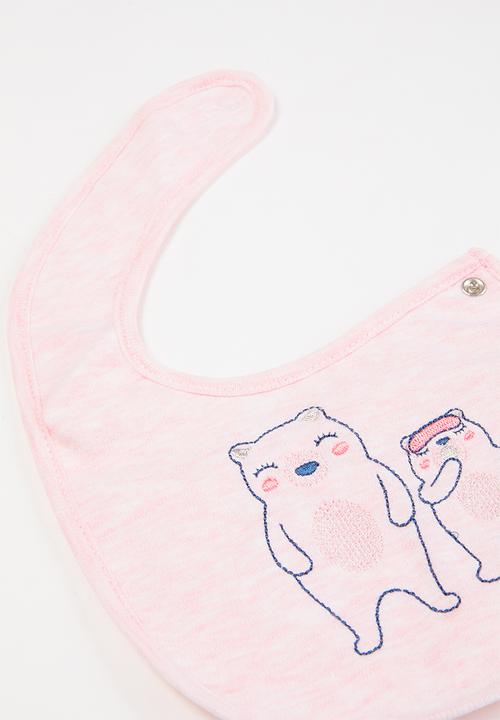 Pop Candy - Girls 2 pack bear bibs - pink