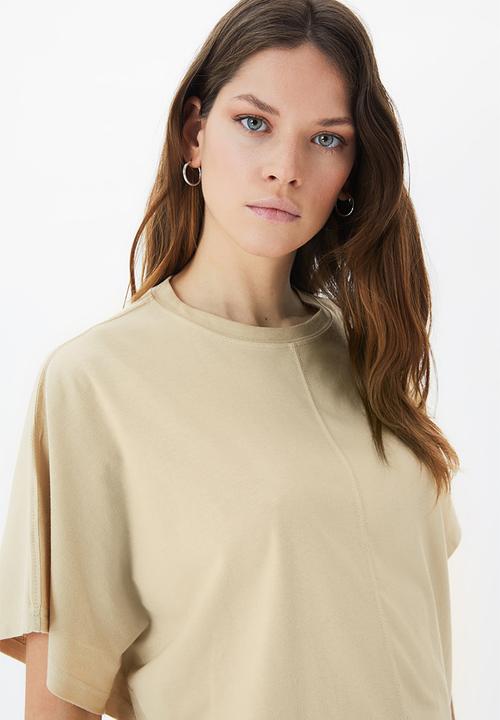 Trendyol - Crew neck knitted T-shirt  - beige