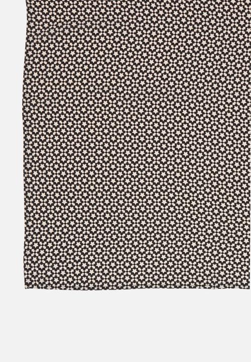 Superbalist - Geo print headscarf - black & cream 