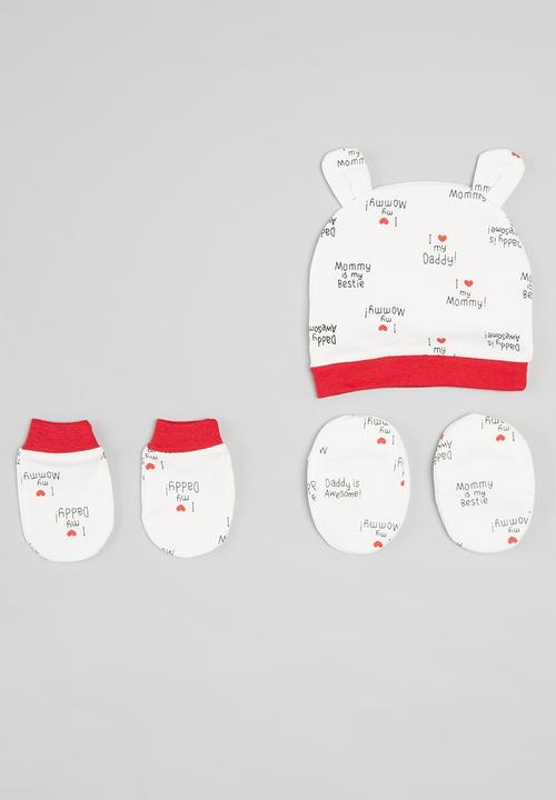 Pop Candy - Newborn 3 piece set - white & red