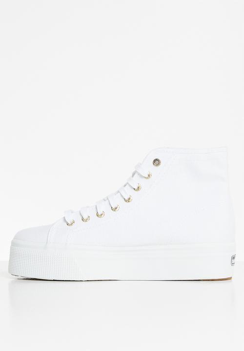 SUPERGA - 2705 hit top plat platfrom hi top - a3c white pale gold