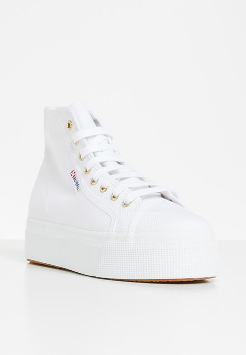 SUPERGA - 2705 hit top plat platfrom hi top - a3c white pale gold