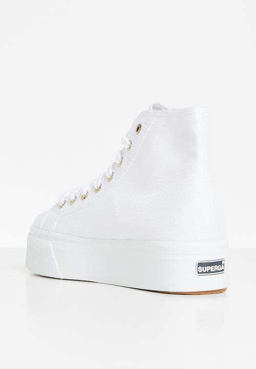SUPERGA - 2705 hit top plat platfrom hi top - a3c white pale gold