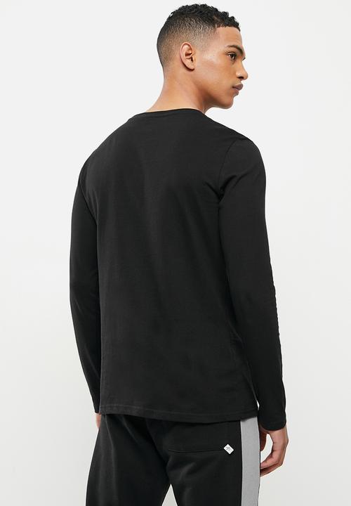 Original Penguin - Long sleeve  embroidered logo tee -  black