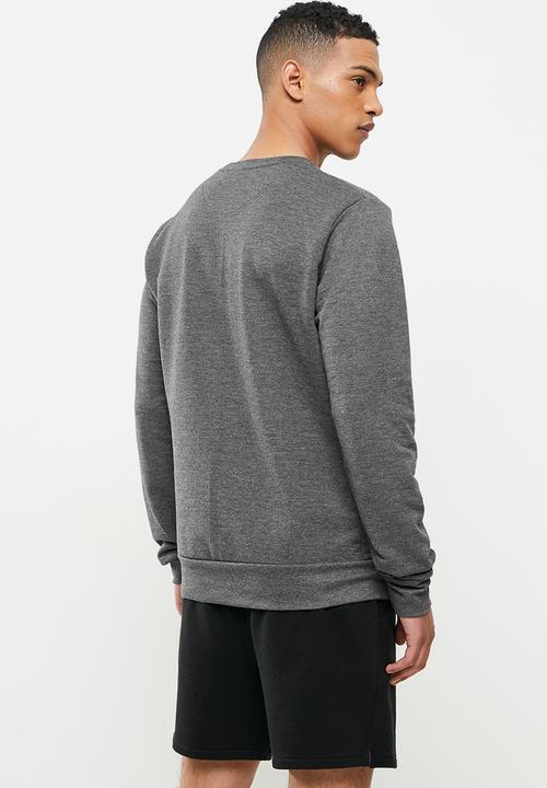 Original Penguin - Long sleeve sticker pete fleece sweat - grey