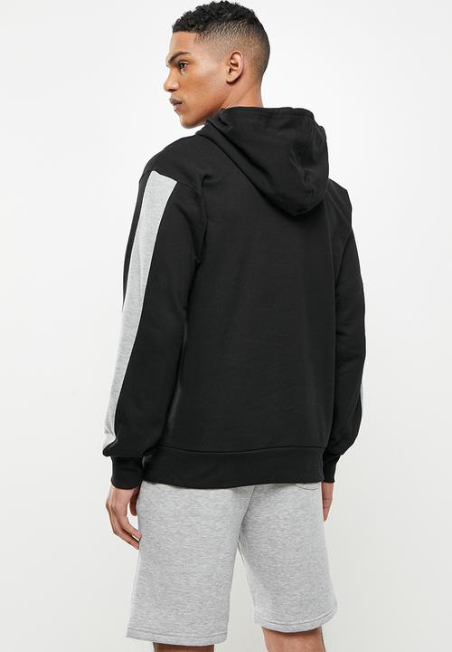 Original Penguin - Long sleeve  hooded striped sweat - black