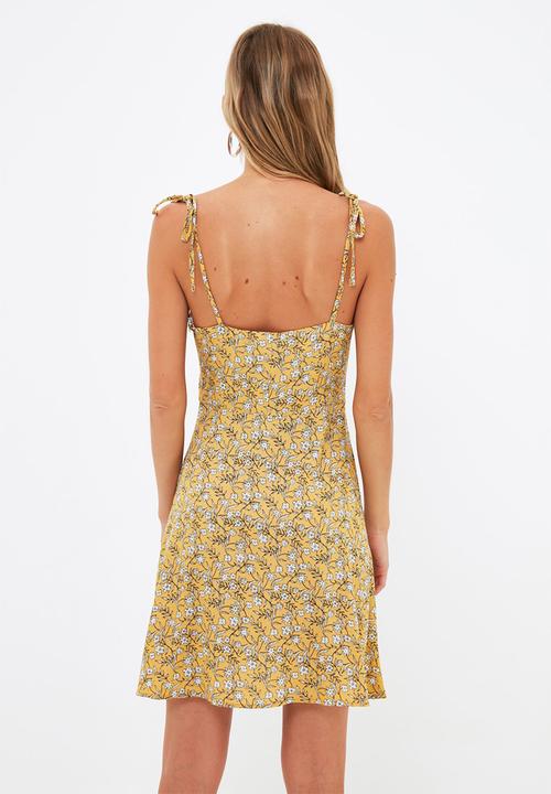 Trendyol - Strap patterned dress  - yellow