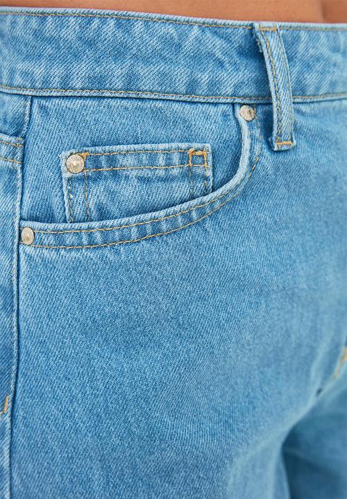 Trendyol - Folded denim shorts  - blue